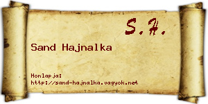 Sand Hajnalka névjegykártya